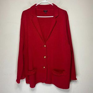 Talbots Red Blazer with Gold Buttons